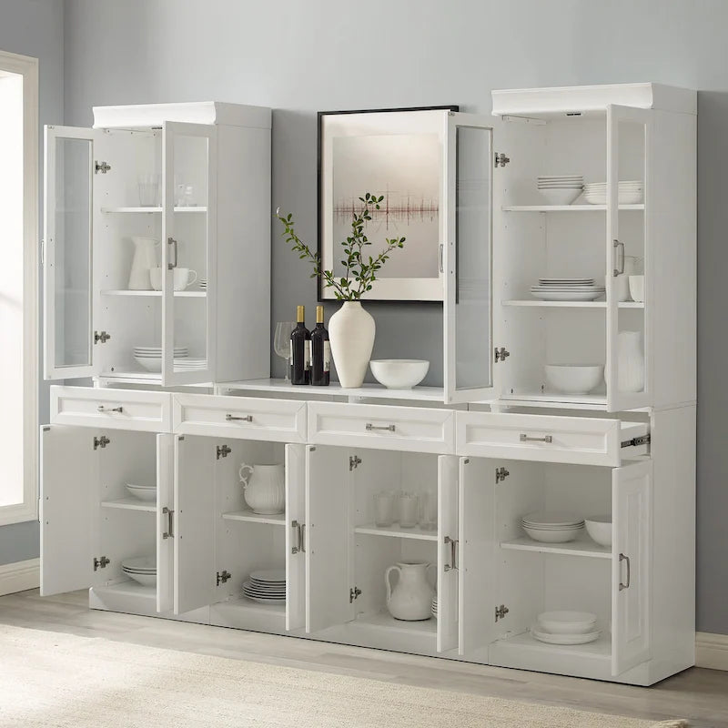 Ensemble buffet et garde-manger en verre 3 pièces Crosley Stanton - 14,5x95x78