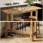Table de pub en bois massif, hauteur bar, 63 pouces, pour cuisine, café ou restaurant