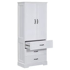 Meuble de rangement de salle de bain, meuble sur pied avec étagère réglable, 2 tiroirs et 2 portes pour salle de bain, bureau, cuisine, salon, chambre à coucher