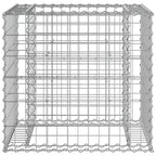 Banc de jardin avec panier gabion Bois naturel et argent