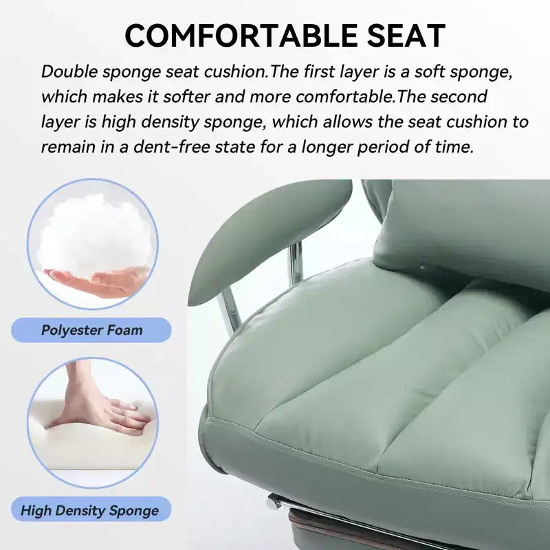 Efomao Chaise de Bureau Ergonomique 400 lbs, Grande Chaise d'Ordinateur en Cuir PU pour Personnes de Grande Taille, Fauteuil de Direction avec Repose-Pieds et Soutien Lombaire