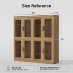 Meuble de rangement décoratif/vitrine en verre noir et grain de bois de 62 po, avec suffisamment d'espace pour 12 étagères