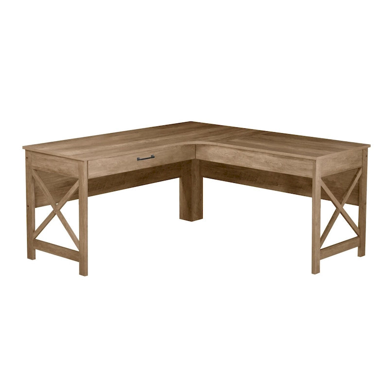 Bureau en L de style ferme moderne Alaska avec tiroir