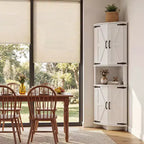 COZONY Meuble d'angle de ferme 65" avec portes et étagères réglables, Armoire de rangement d'angle haute pour cuisine et salon