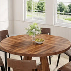 Table à manger ronde de 47 pouces pour 4 personnes, table de salle à manger en bois pour cuisine, salle à manger, salon - N/A
