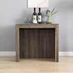 CLIHOME Table à manger extensible moderne multifonctionnelle avec prise, Table extensible peu encombrante avec rangement