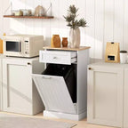 Meuble Poubelle Homcom avec Tiroir Meuble de Tri Sélectif Débout Support de Poubelle Cuisine