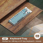 Bureau d'ordinateur en L, bureau de jeu avec tiroir à clavier, prises de courant et éclairage LED