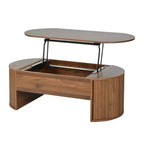 Table basse relevable de 47,2 po, table de salon ovale en bois avec rangement caché, table basse moderne pour salon, chambre à coucher ou bureau