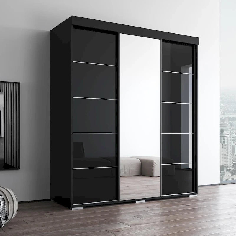 Armoire Aria moderne à 3 portes avec miroir