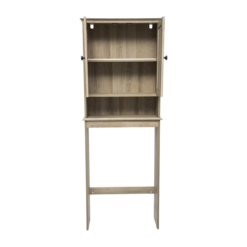 Armoire de salle de bain de style rustique à suspendre au-dessus des toilettes avec étagères et portes à fermeture magnétique