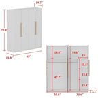 Armoire moderne autoportante en bois massif avec étagères de rangement