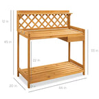 Table de rempotage de jardin en bois d'extérieur Best Choice Products, plan de travail avec tiroir de rangement et étagère ouverte