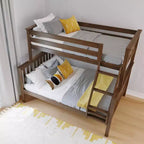 Max & Lily Lit superposé double sur toute la taille, Lits superposés en bois massif avec échelle pour enfants