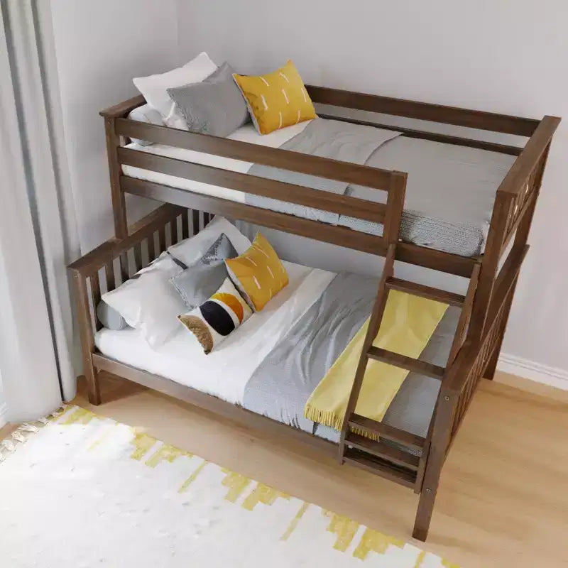 Max & Lily Lit superposé double sur toute la taille, Lits superposés en bois massif avec échelle pour enfants