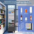 Réfrigérateur à boissons COZONY avec porte vitrée, glacière commerciale de 6,1 pi³ avec boîte lumineuse, sans givre pour bar, restaurant, magasin