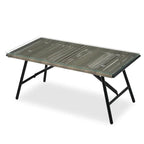 Ensemble de patio en corde d'extérieur 4 pièces pour 4 personnes avec coussins et table en verre