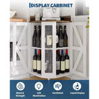 Meuble de bar d'angle Garvee à 5 niveaux, meuble à liqueurs de 181,6 cm de haut avec lumières LED pour la maison