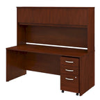 Bureau de 72 po avec huche et caisson mobile à 3 tiroirs