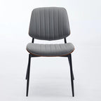 Lot de 2 chaises en similicuir avec pieds en métal