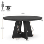 Table à manger ronde de 47 pouces pour 4 personnes, table de salle à manger en bois pour cuisine, salle à manger, salon - N/A