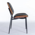 Lot de 2 chaises en similicuir avec pieds en métal
