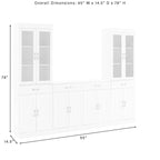 Ensemble buffet et garde-manger en verre 3 pièces Crosley Stanton - 14,5x95x78
