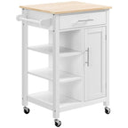 HOMCOM Desserte de cuisine compacte à roulettes, chariot de service roulant avec étagère de rangement et tiroir pour salle à manger