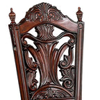 Chaise de salle à manger sculptée Iga de 22 pouces, lot de 2, assise en similicuir, garniture cloutée