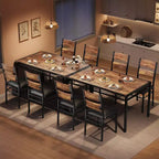 Ensemble table à manger pour 4, table de cuisine en bois avec 4 chaises rembourrées, ensemble de 4 chaises de table de cuisine avec angle anti-collision pour petit espace, cuisine