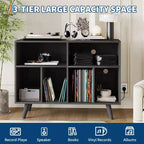 Meuble support pour tourne-disque COZONY avec rangement vinyles, étagère décorative de 39,5 po pour platine vinyle, pouvant contenir jusqu'à 350 albums, pour salon