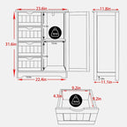 Meuble de Rangement Salle de Bain VEIKOUS sur Pied avec 4 Tiroirs