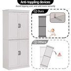Meuble de rangement de cuisine autoportant, armoire de 178 cm avec portes et étagères réglables