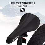 Vélo Okak 24 pouces Fat Tire avec suspension avant, VTT 7 vitesses avec frein à disque et cadre en acier à haute teneur en carbone, Vélo de randonnée pour les trajets quotidiens