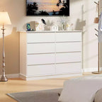 Commode moderne de chambre à 8 tiroirs, unité de rangement en bois pour placard, large commode