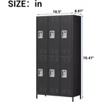 Armoire de rangement en acier Garvee, casier métallique robuste de 72 po pour école, gymnase et bureau, noir