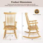 Costway Lot de 2 chaises à bascule en bois, finition brillante, blanc/café