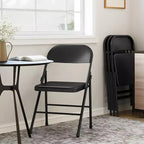 Lot de 8 chaises pliantes tout acier avec dossier, chaises pliantes en métal robustes, capacité de 159 kg, convient pour l'intérieur et l'extérieur