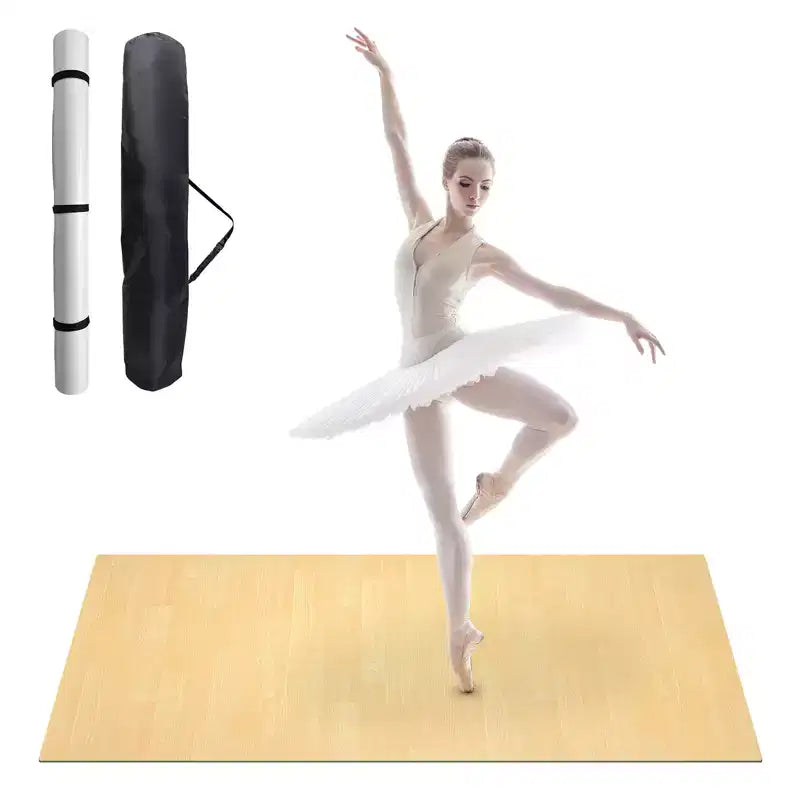 Tapis de danse portable en PVC 4x6, tapis de danse antidérapant et résistant aux rayures de 5 mm d'épaisseur pour ballet, jazz, claquettes, yoga, pilates et exercices à domicile
