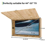 Meuble TV d'extérieur 55 pouces, cache-télévision en bois massif résistant aux intempéries avec support réglable 4D et porte rabattable (convient aux téléviseurs de 44 à 55 pouces)