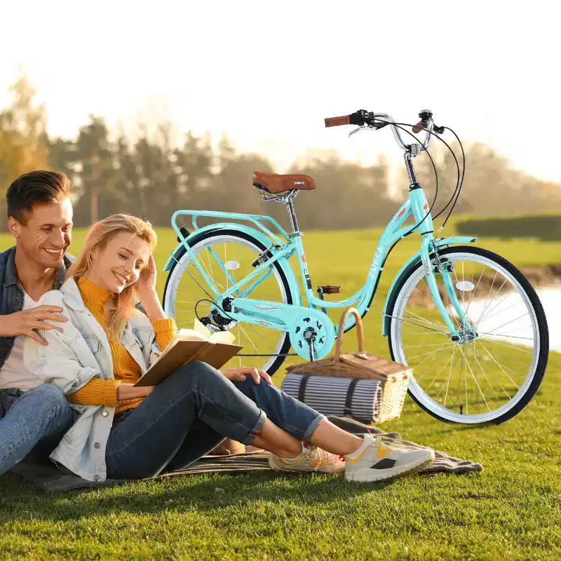 Vélo pour femme Zeus & Ruta de 24 pouces, 7 vitesses, cadre en acier