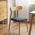 Chaise de salle à manger moderne sans accoudoirs en cuir à dossier bas