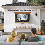 Meuble TV d'extérieur 55 pouces, cache-télévision en bois massif résistant aux intempéries avec support réglable 4D et porte rabattable (convient aux téléviseurs de 44 à 55 pouces)