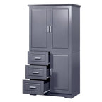 Armoire de rangement haute et large avec portes pour salle de bain/bureau