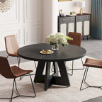 Table à manger ronde de 47 pouces pour 4 personnes, table de salle à manger en bois pour cuisine, salle à manger, salon - N/A