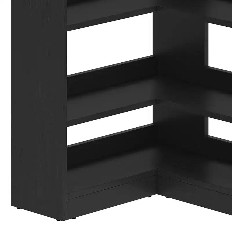 Étagère à 6 niveaux avec lumière LED, bibliothèque moderne de 180 cm, étagère d'angle en forme de L, meuble de rangement et de présentation.