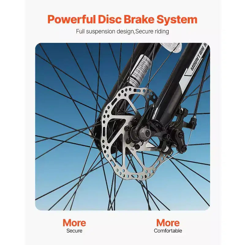 VTT 29 pouces avec suspension avant, cadre en aluminium 21 vitesses avec double frein à disque