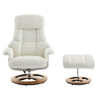 Fauteuil inclinable de massage pivotant 360° en chenille avec ottoman, massage et siège chauffant