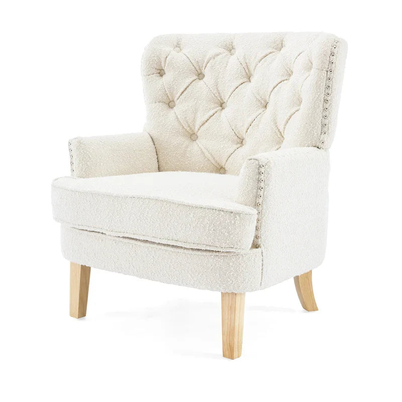 Fauteuil club Christopher Knight Home en boucle d'amande clouté