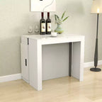 CLIHOME Table à manger extensible moderne multifonctionnelle avec prise, Table extensible peu encombrante avec rangement